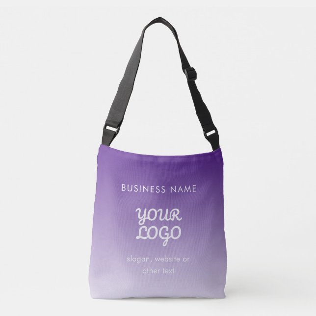 Your Logo & Editable Text Any Colour Gradient Ombr Crossbody Bag (Front)