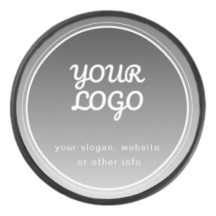 Your Logo & Editable Text   Dark Grey Gradient  Hockey Puck