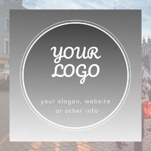 Your Logo & Editable Text Dark Grey Gradient Window Cling