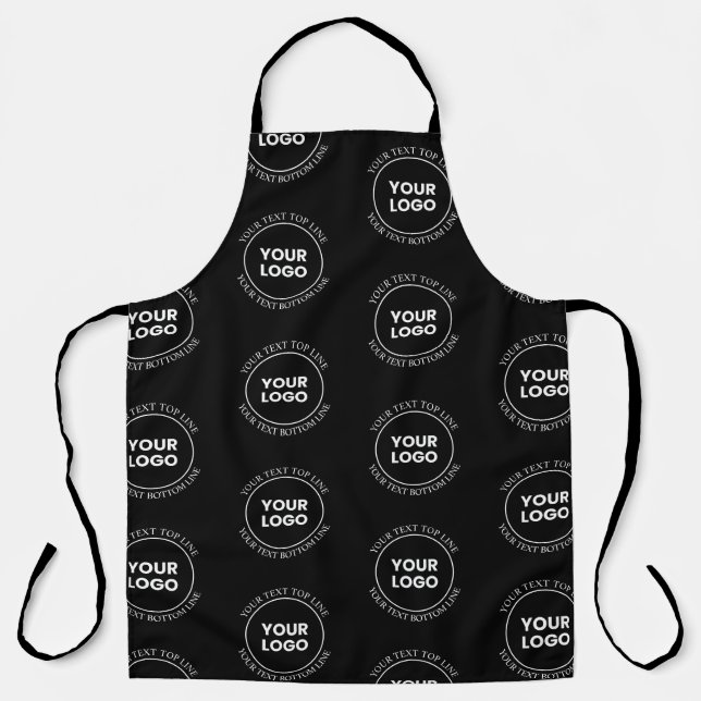Your Logo & Editable Text | Repeating Pattern  Apron (Front)