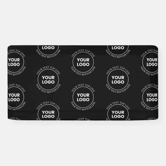 Your Logo & Editable Text | Repeating Pattern  Banner (Horizontal)