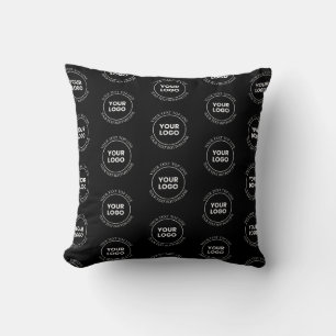 Your Logo & Editable Text   Repeating Pattern  Cushion
