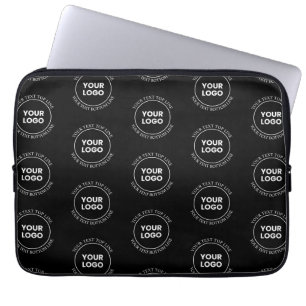 Your Logo & Editable Text   Repeating Pattern  Laptop Sleeve