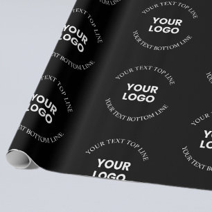 Your Logo & Editable Text Repeating Pattern Wrapping Paper