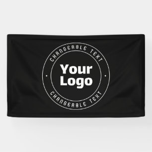 Your Logo & Editable Text Template   Black & White Banner