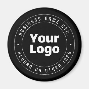 Your Logo & Editable Text Template Black & White Magnet