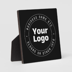 Your Logo & Editable Text Template   Black & White Plaque