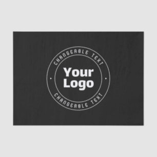 Your Logo & Editable Text Template   Black & White Tissue Paper