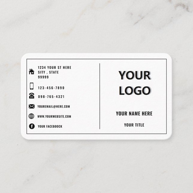 Your Logo Elegant Design Promotional Personalised Business Card (Front)
