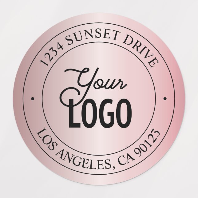 Your Logo | Elegant Faux Rose Gold Waterproof (Design 1)
