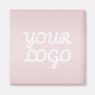 Your Logo & Elegant Modern Blush Pink Ombre Magnet