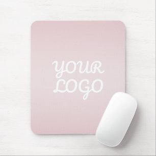 Your Logo & Elegant Modern Blush Pink Ombre Mouse Mat
