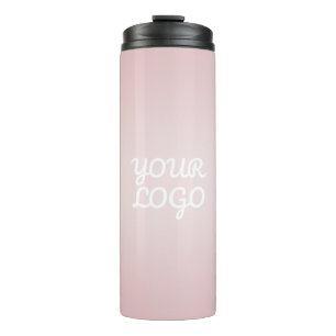 Your Logo & Elegant Modern Blush Pink Ombre Thermal Tumbler