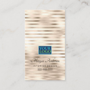 Your Logo, Elegant, Professional Platinum Stripped Business Card