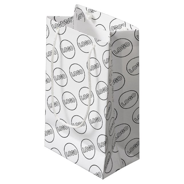 Your Logo Event Simple Business Company Branding Small Gift Bag (Front Angled)