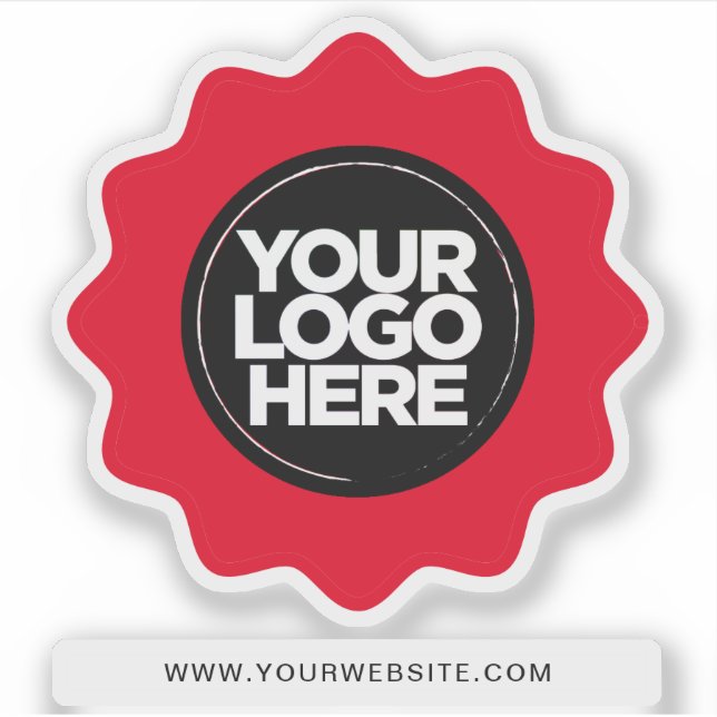 Your Logo Eyecatching Red Border Clear Cut Out (Front)