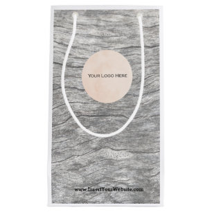 Your Logo Faded Timber Paper Gift Bag