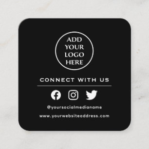 Your Logo Follow Scan To Connect With Us QR Code Square Business Card