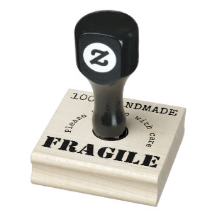 Your Logo Fragile shipping rubber stamp + Ink Pad
