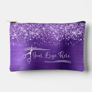 Your Logo Glittery Amethyst Glam Accessory Pouch