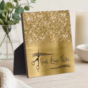 Your Logo Glittery Gold Glam Plaque