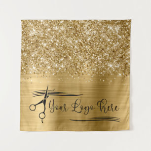 Your Logo Glittery Gold Glam Tapestry