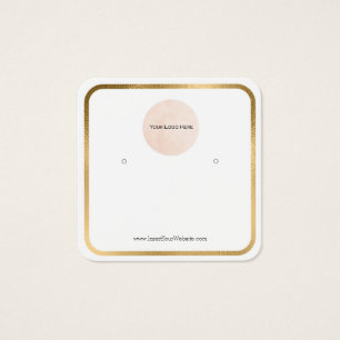 Your Logo Gold Border Rounded Earring Display Card