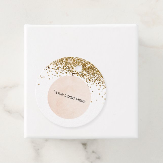 Your Logo Gold Glitter Price Tags (In Situ)