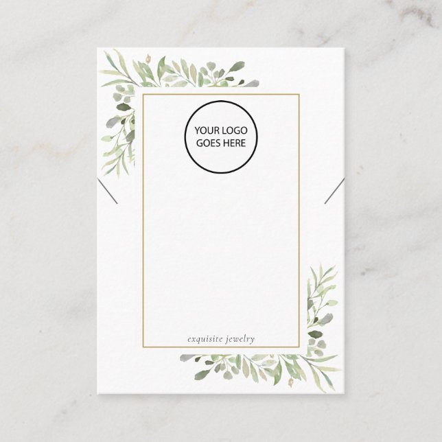 Your Logo Greenery Necklace Jewellery Display Card (Front)