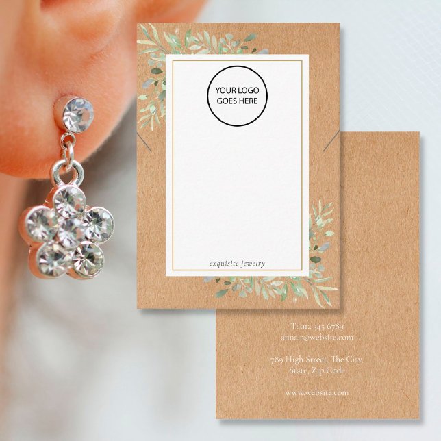 Your Logo Greenery Necklace Jewellery Display Card (Creator Uploaded)