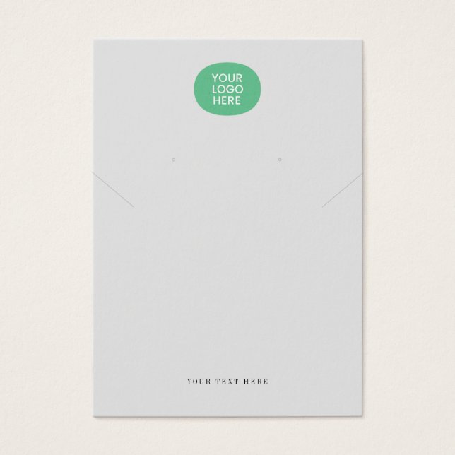 Your Logo Grey Necklace Earring display card (Front)