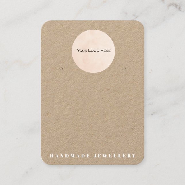 Your Logo Handmade Jewellery Earring Display Card  (Front)