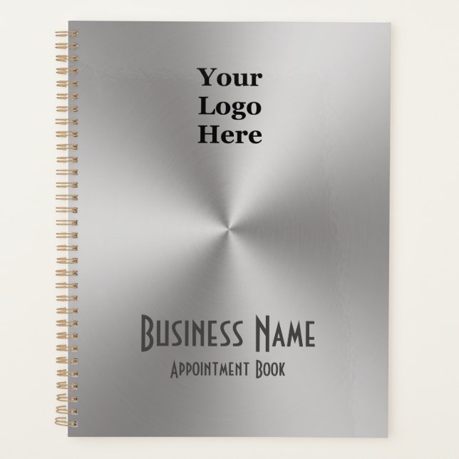 Your Logo Her Silver Metal Look Appointment Book Planner (Front)