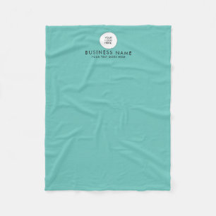 Your Logo Here Add Text Custom Light Teal Green Fleece Blanket