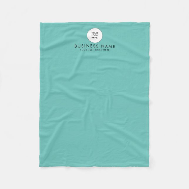 Your Logo Here Add Text Custom Light Teal Green Fleece Blanket (Front)