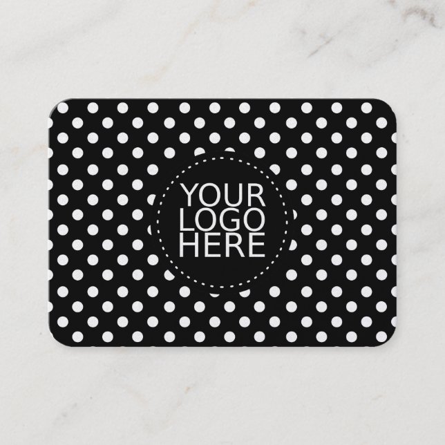 Your Logo Here and Dots Gold Business Card (Front)