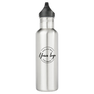 Your Logo Here Black and White Branded Custom 710 Ml Water Bottle