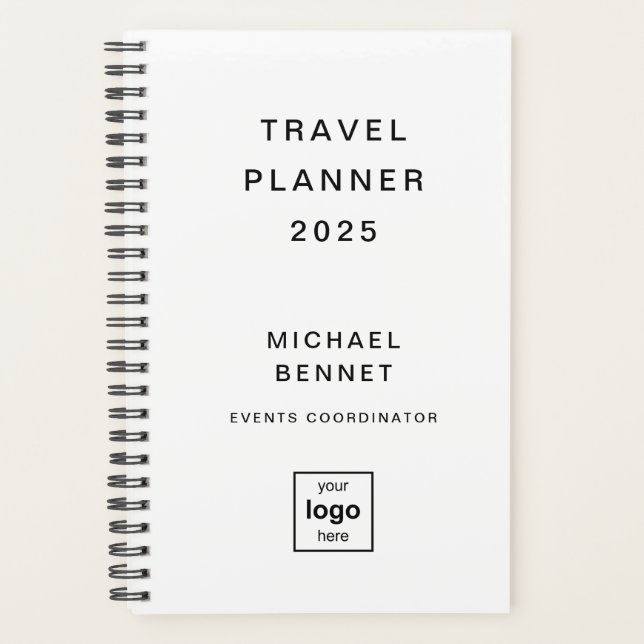 Your Logo Here Black And White Travel Planner (Front)