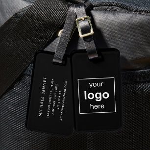 Your Logo Here Black Business Travel Luggage Tag