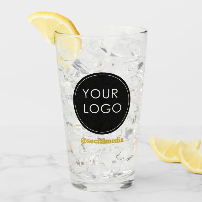 Your Logo Here Business Company Corporate Pint Glass (Front Ice)