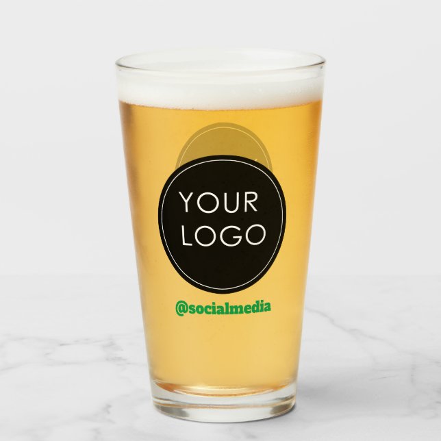 Your Logo Here Business Company Corporate Pint Glass (Front Filled)