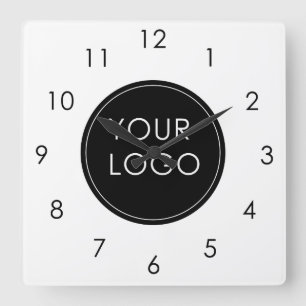 Your Logo Here Business Company Corporate White Square Wall Clock