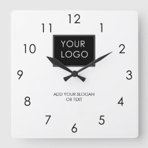 Your Logo Here Business Company Corporate White Square Wall Clock