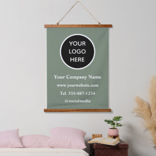 Your Logo Here Business Corporate Modern Branded Hanging Tapestry