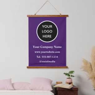 Your Logo Here Business Corporate Modern Branded Hanging Tapestry