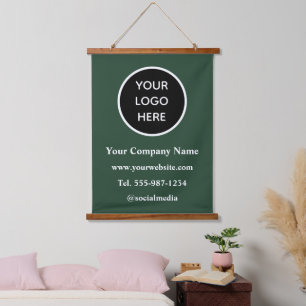 Your Logo Here Business Corporate Modern Branded Hanging Tapestry