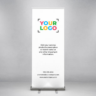 Your Logo Here Business Simple White Retractable Banner