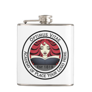 Your Logo Here Company Business Brand White Hip Flask