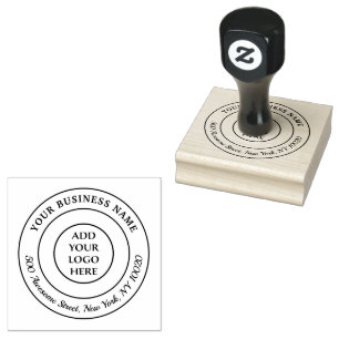 Your Logo Here Corporate Company Return Address Rubber Stamp