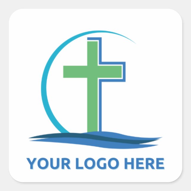 Your Logo Here Custom Church Marketing Square Sticker (Front)